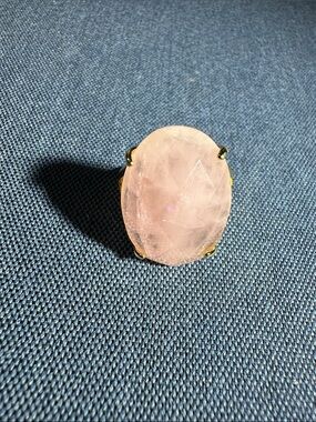rose quartz ring adjustable size 8 and up